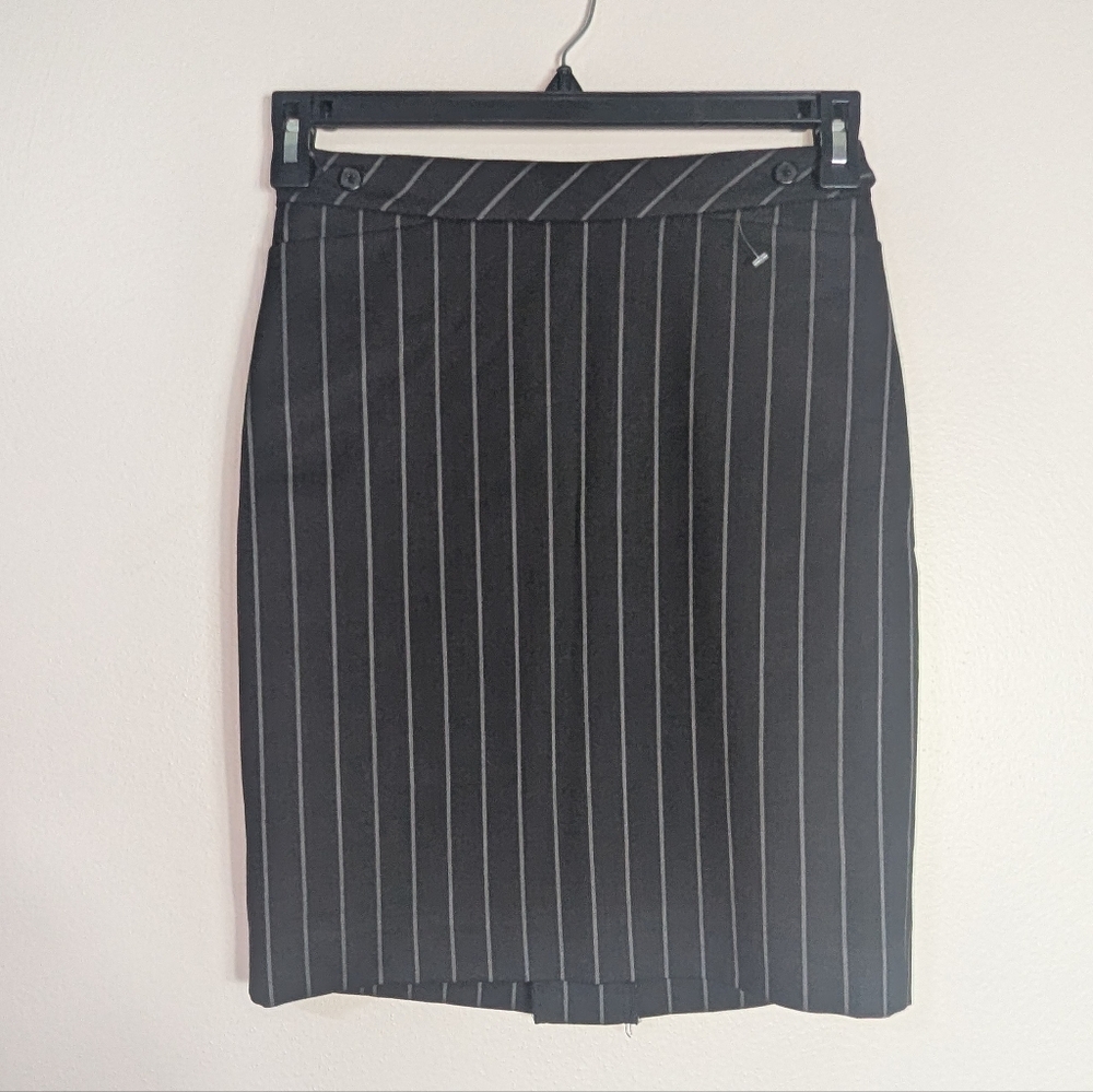 2 Club Monaco Black Pinstripe Pencil Skirt‎